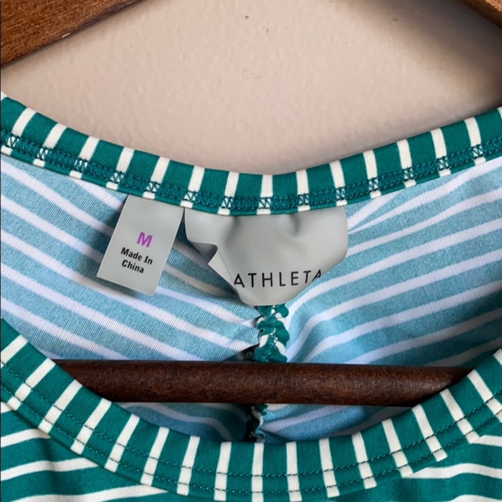 Athleta Nylon Striped Ruched Top M - Picture 4 of 7